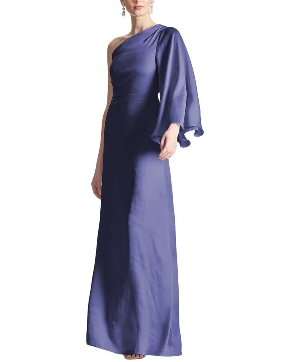 Sachin & Babi Keely Gown Deep Cobalt One Shoulder Dress 8 Wedding Formal Maxi
